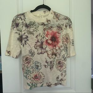 Floral print sweater shirt